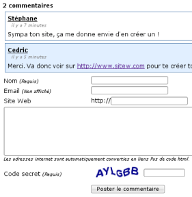 Des commentaires sur votre SiteW