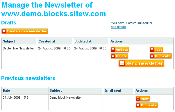 create and send newsletters
