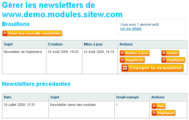 Céer des newsletter et les gérer Céer des newsletter et les gérer