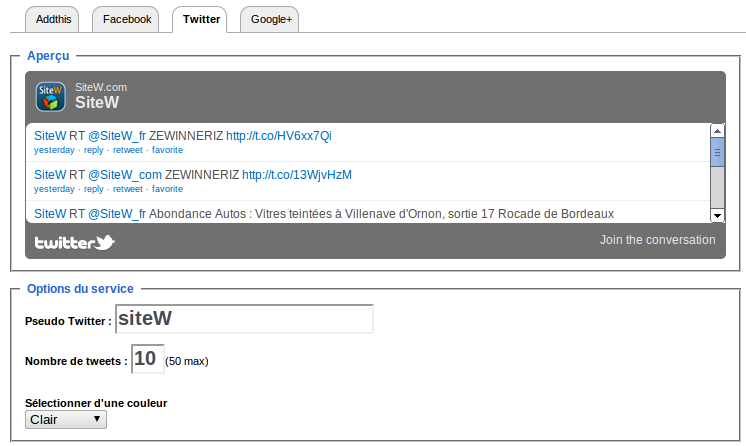 Cr&eacute;er un site et le partager sur Twitter