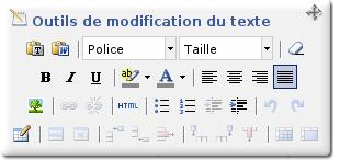 Outil de modification du texte d'une page Internet