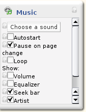 Configure music block