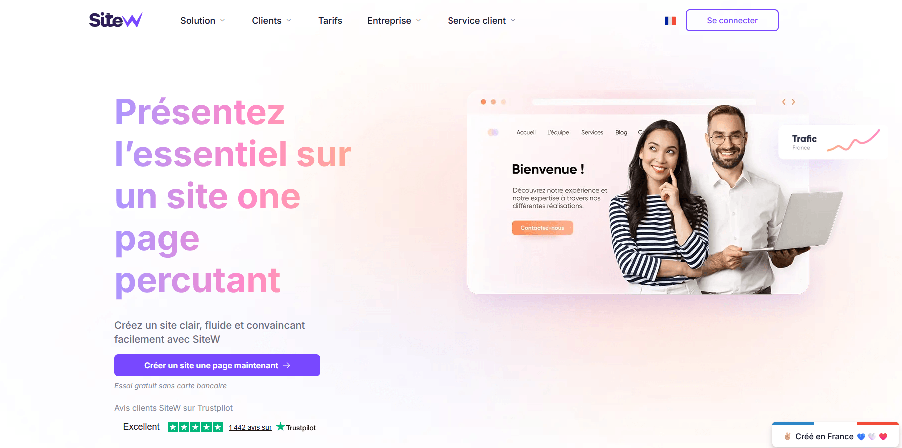 créer un site one page 