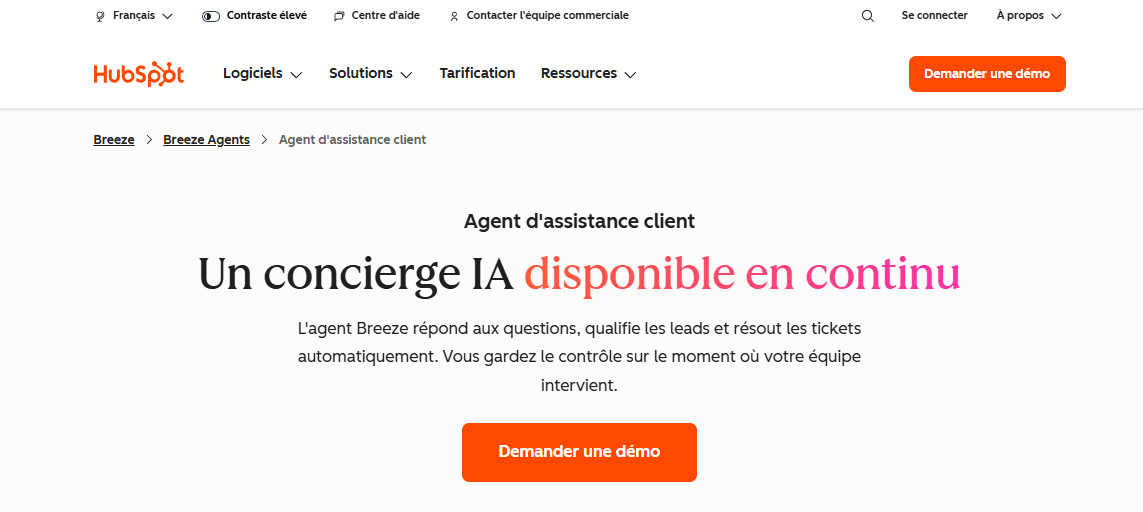 assistant client basé sur l'IA de HubSpot