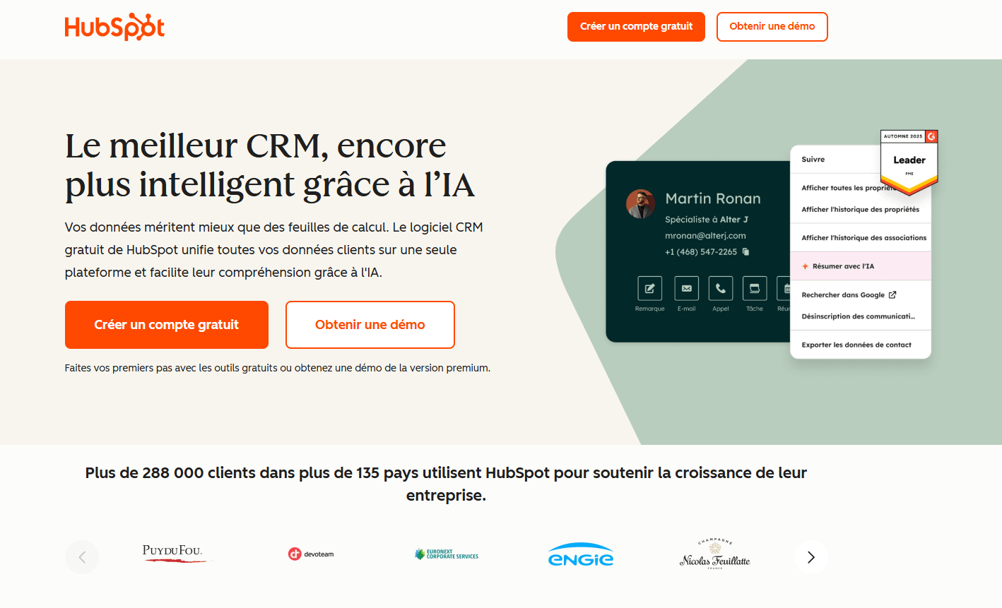 logiciel CRM de HubSpot