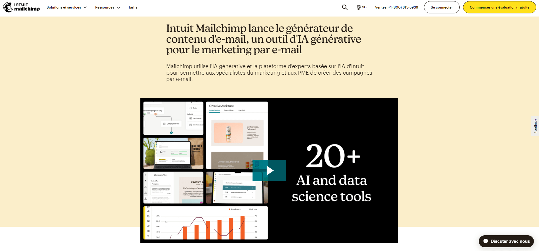 Outils IA pour communication d'entreprise et relations presse : Intuit Mailchimp