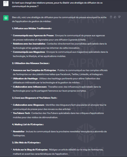 Outils IA pour communication d'entreprise et relations presse : GPT