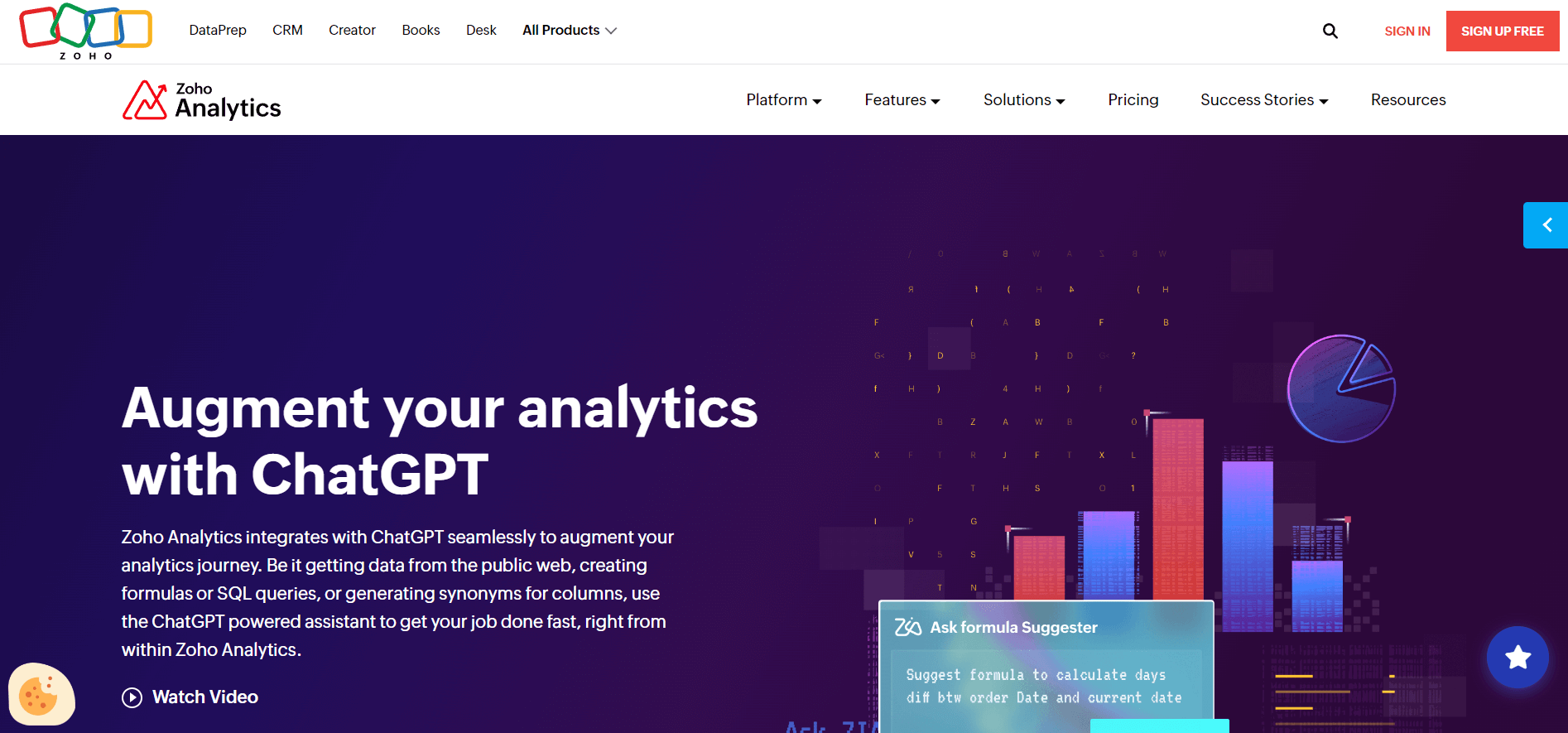 Outils IA pour communication d'entreprise et relations presse : Zoho Analytics