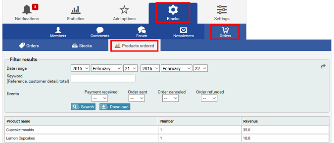 view and download your order list by product