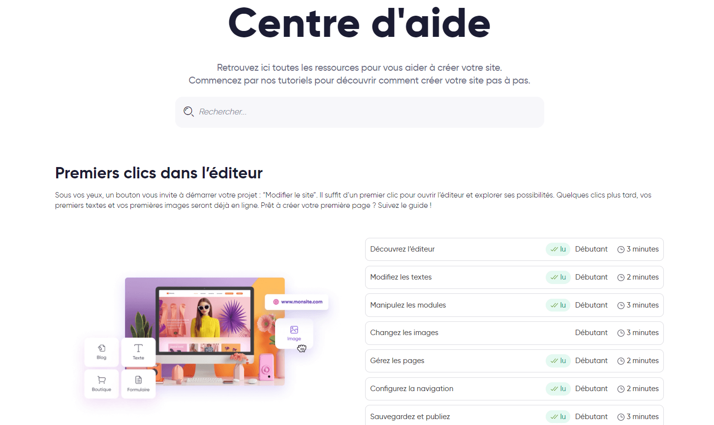 Centre d'aide SiteW