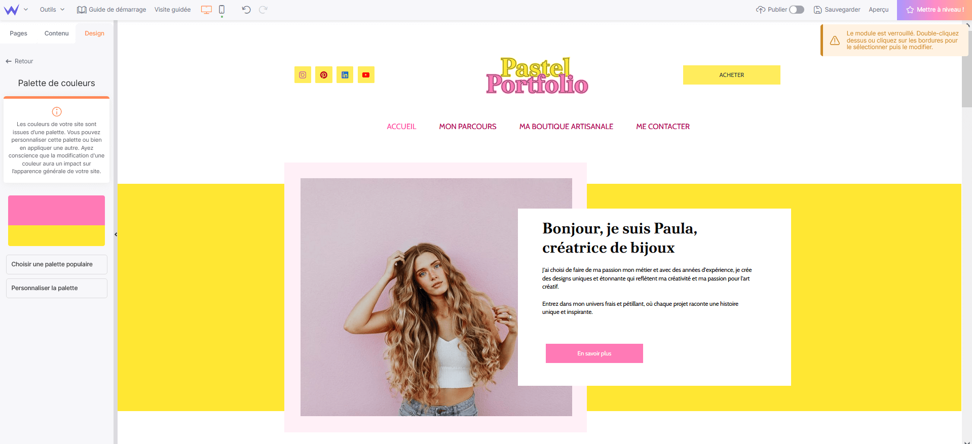 Design de la boutique SiteW