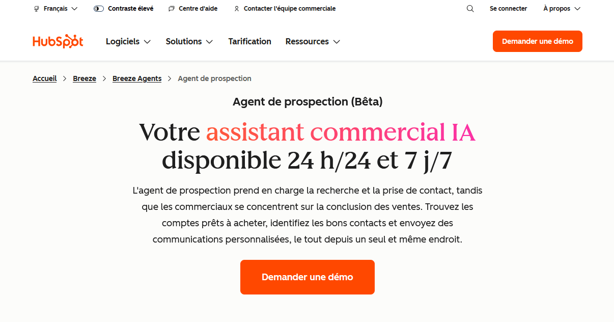agent IA prospection HubSpot