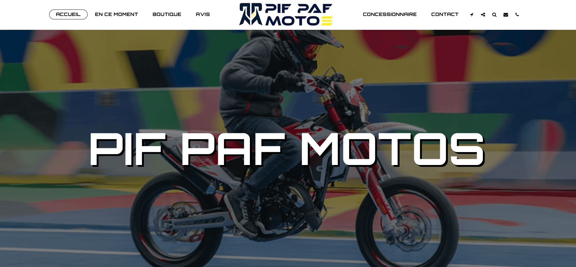 Exemple de site créé avec SITE123 : Pif Paf Motos