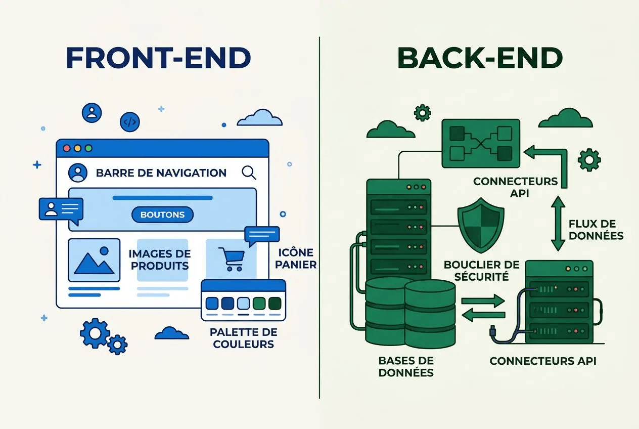 tableau comparatif back end front end comparaison front end back end