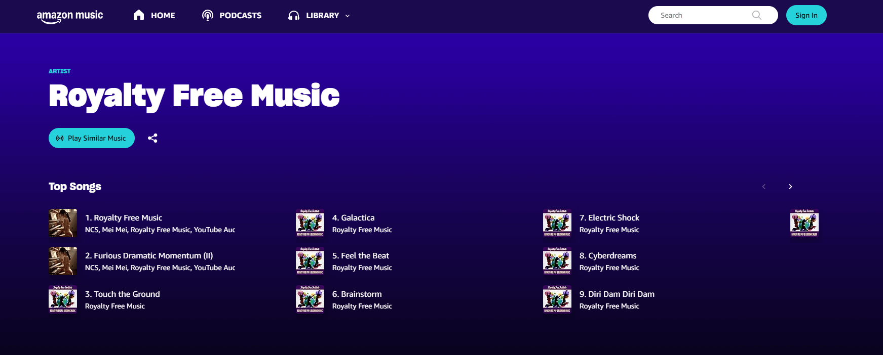 homepage Amazon Music