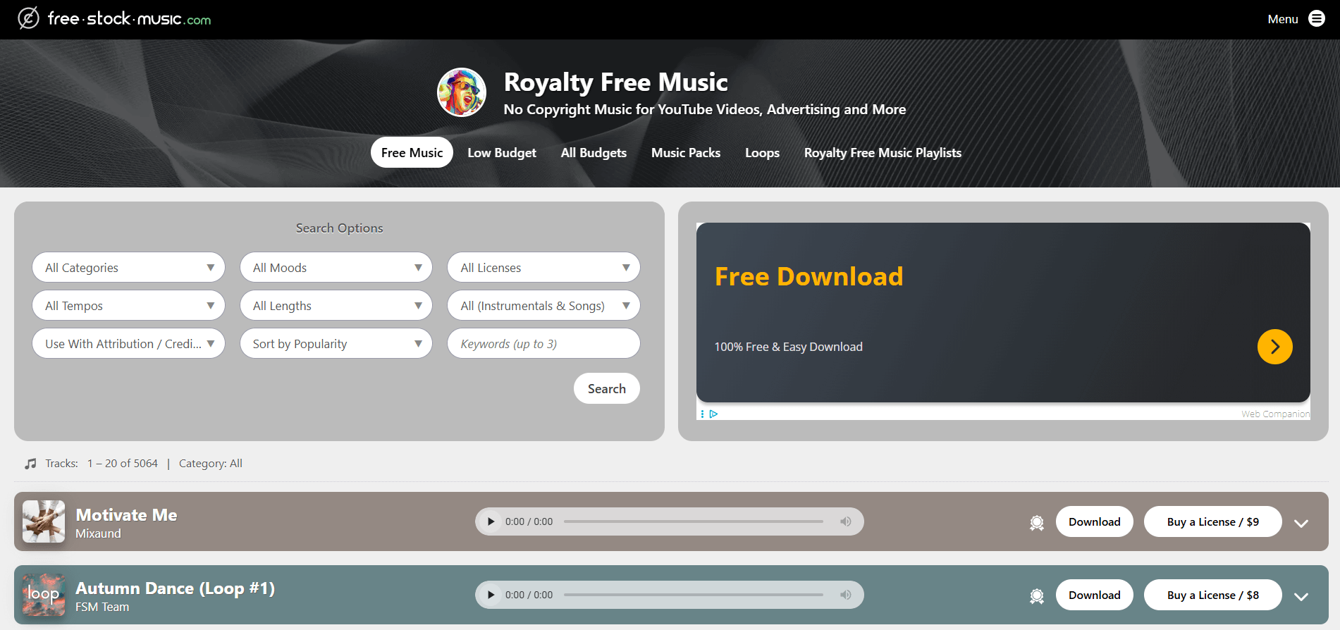 homepage Free Stock Music