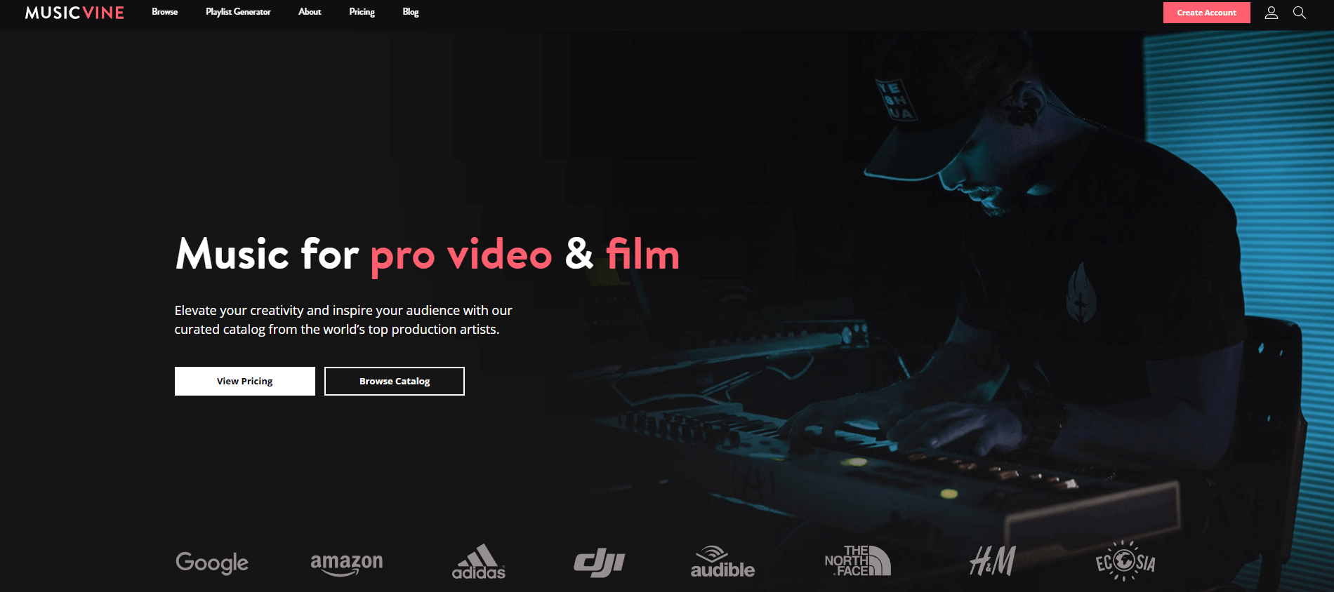 homepage Music Vine