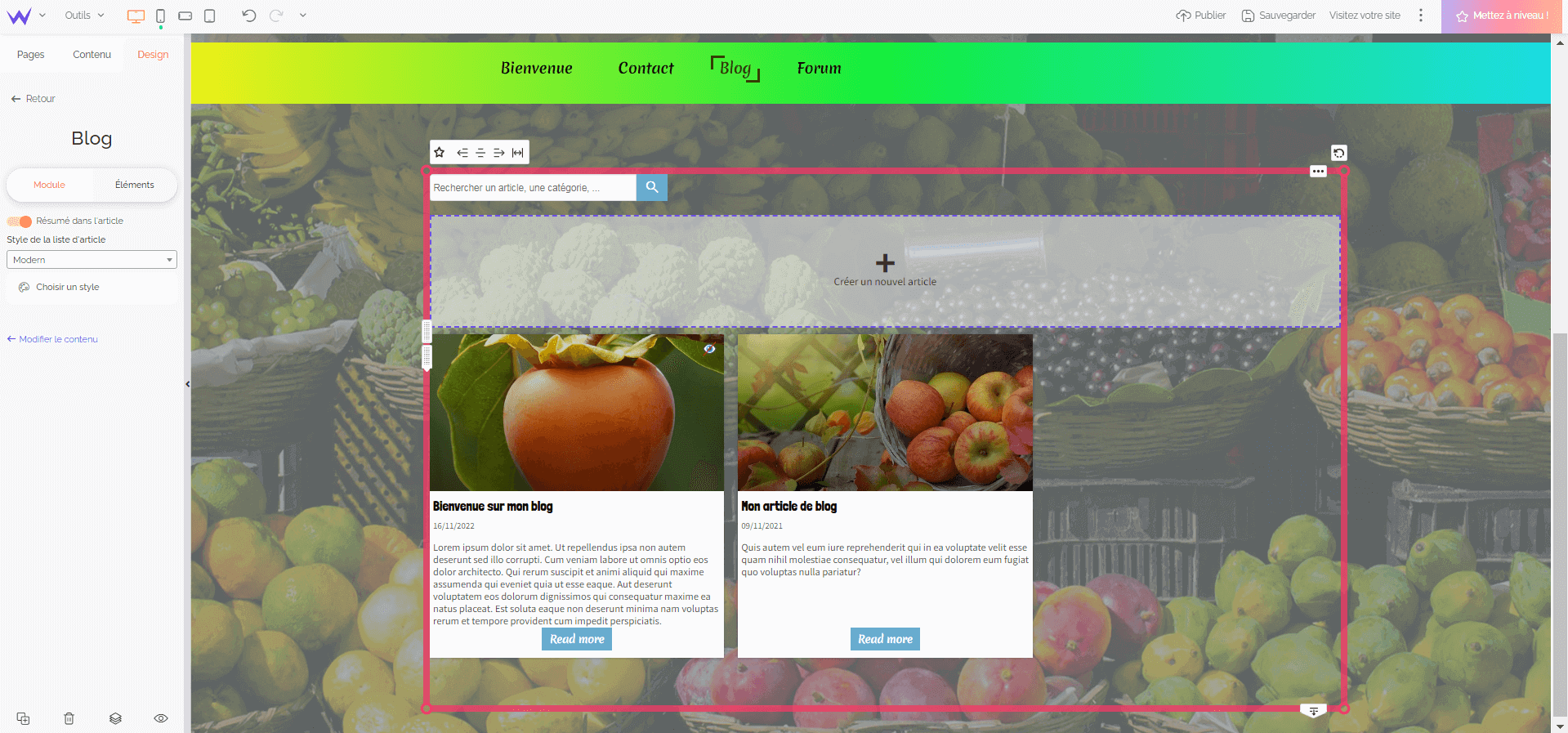 Ajout d'un module Blog sur un site SiteW