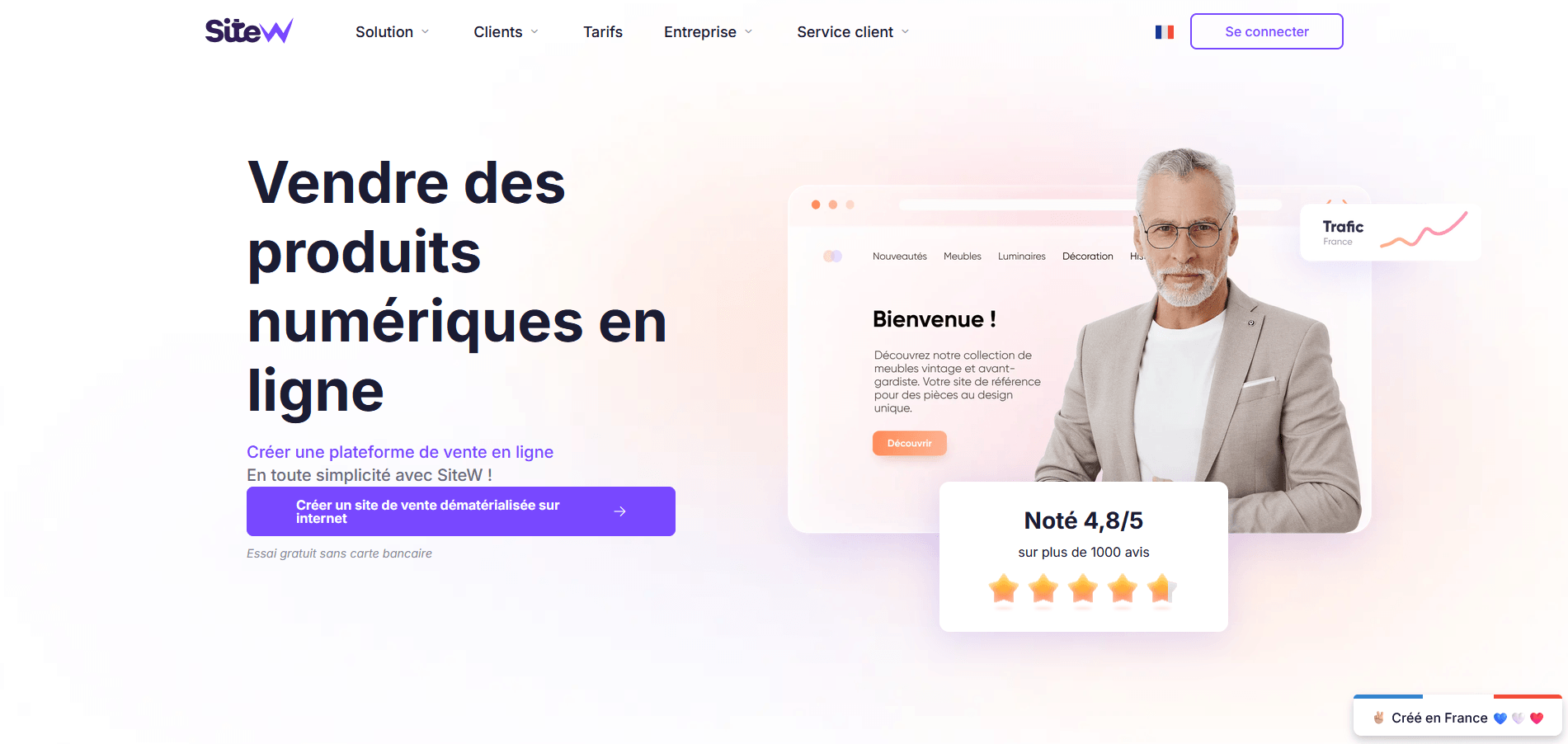vente produits numériques sur SiteW