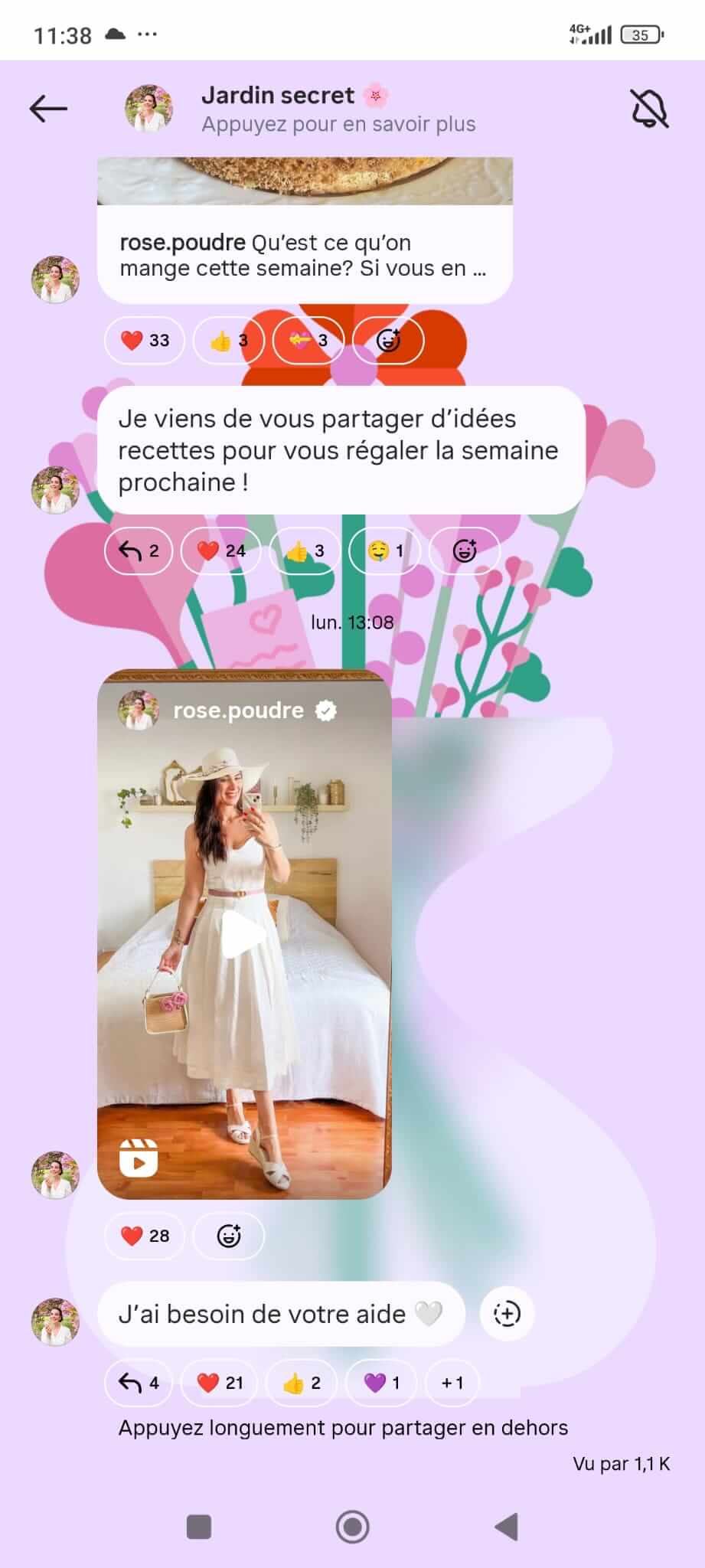 Example de canal Instagram d'Emilie Drouet