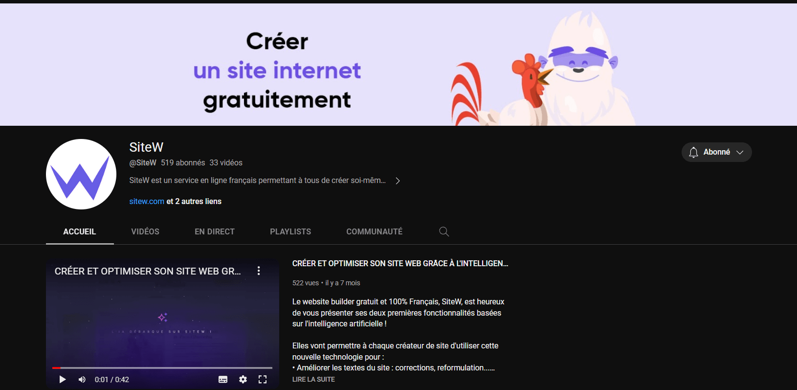 YouTube de SiteW