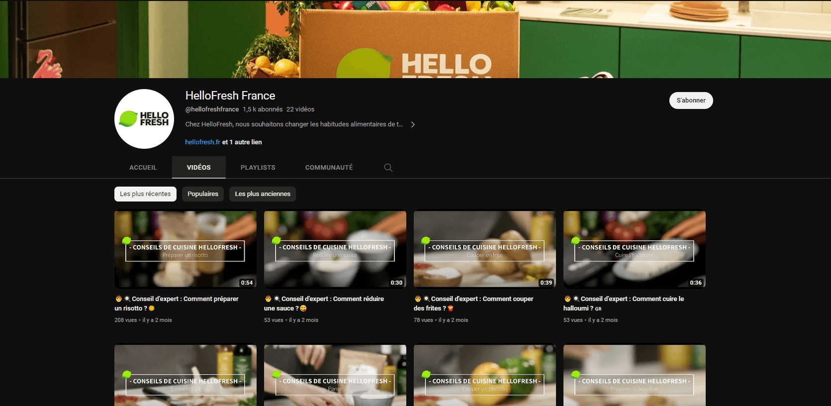 Exemple de la marque Hello Fresh