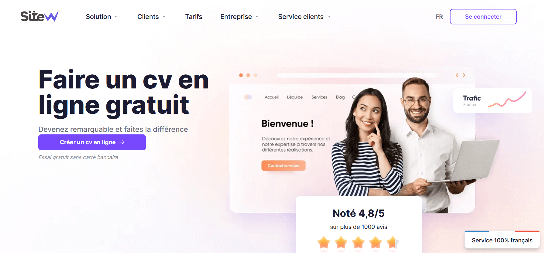 Créer un CV en ligne avec SiteW
