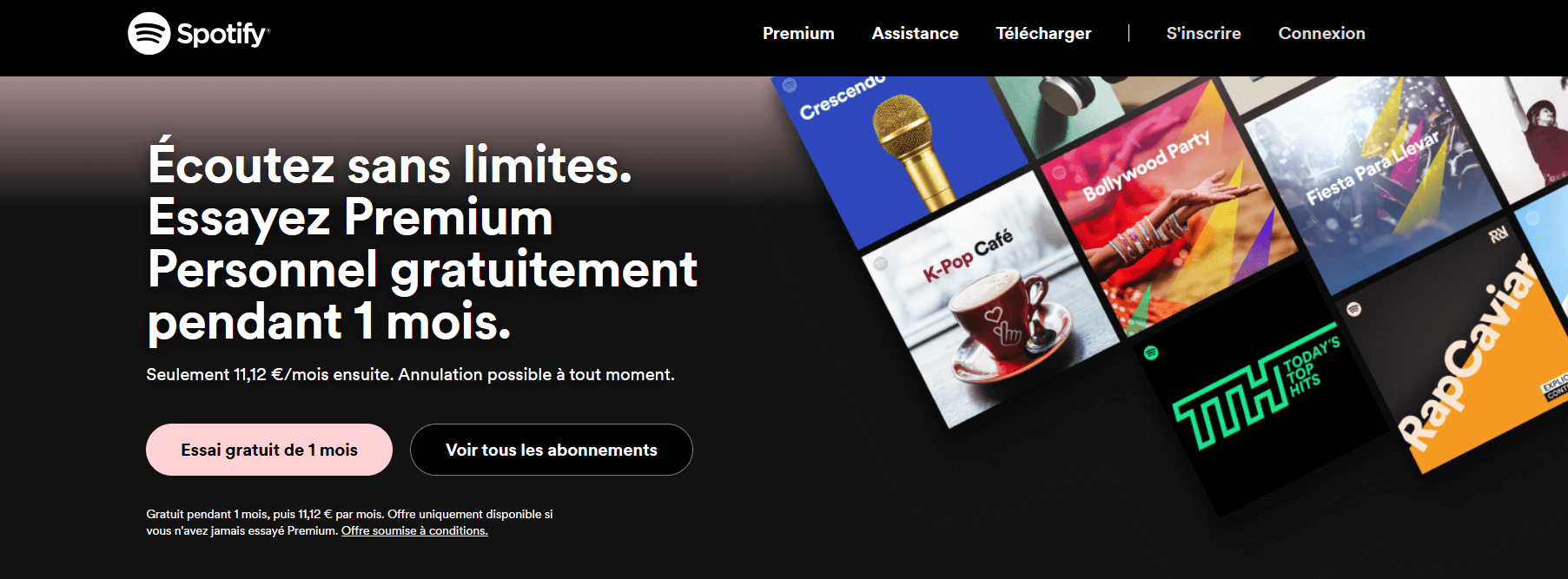 homepage Spotify accueil Spotify