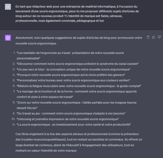 Exemple d'article de blog rédigé avec ChatGPT