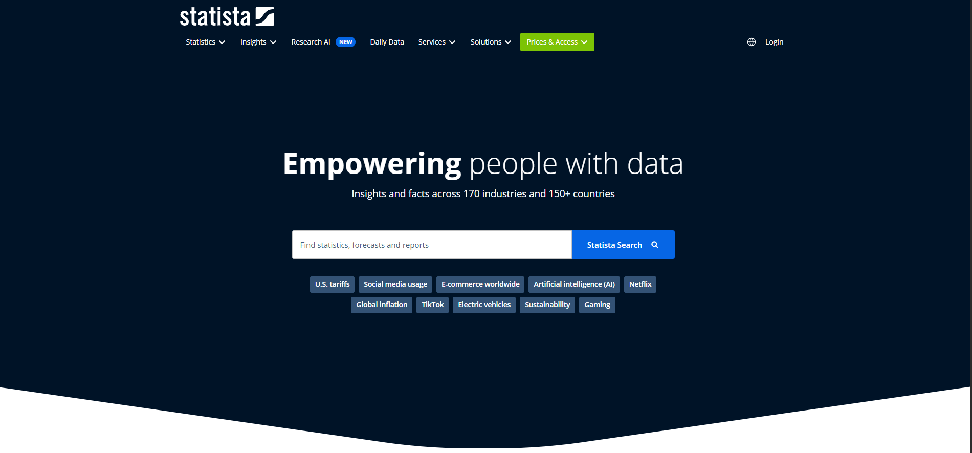 Statistiques pour livre numérique sur Statista Statista pour trouver des statistiques pour son ebook