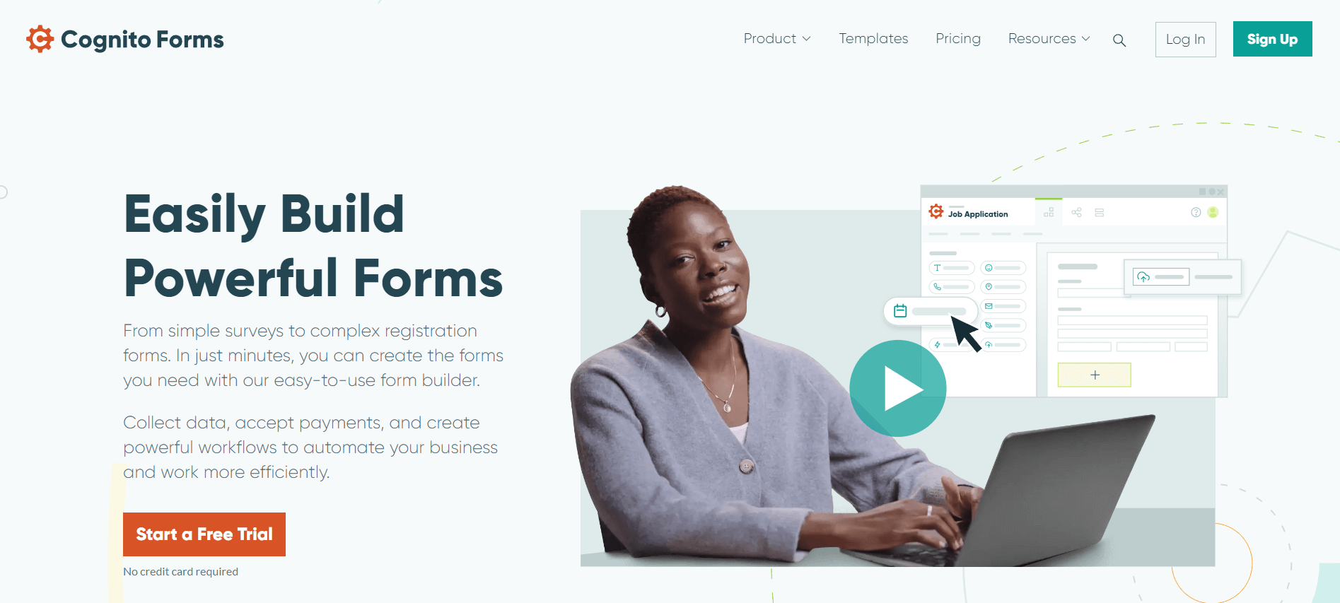 Outil pour créer un formulaire en ligne : Cognito Forms