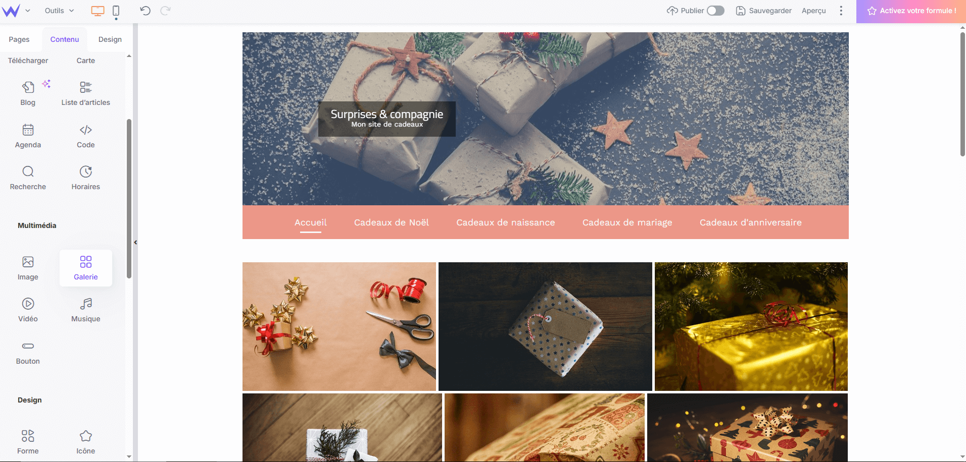 éditeur web site cadeaux éditeur de site web cadeaux