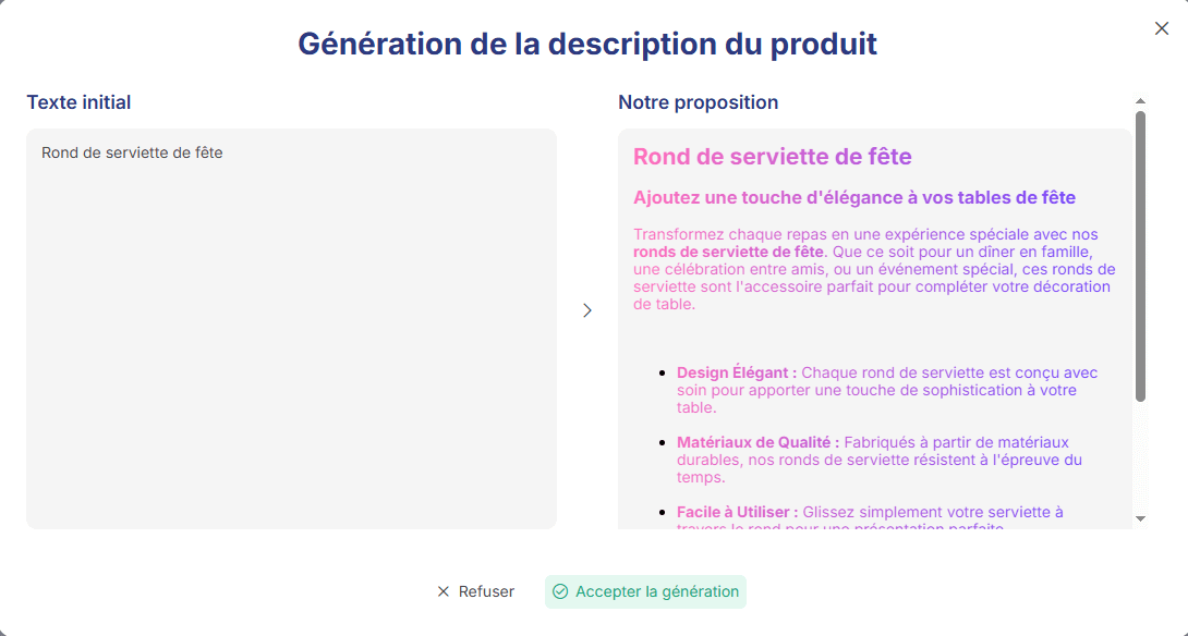 description produit fiche produit