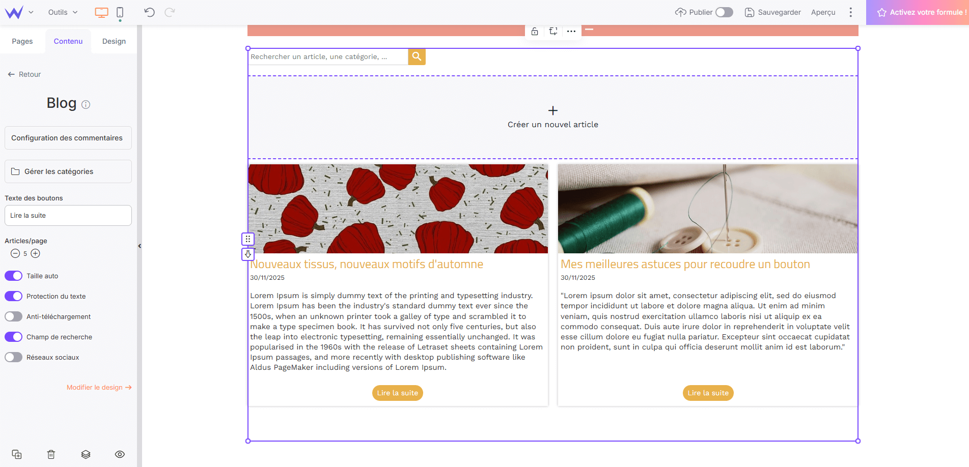 création blog couture créer un blog de couture