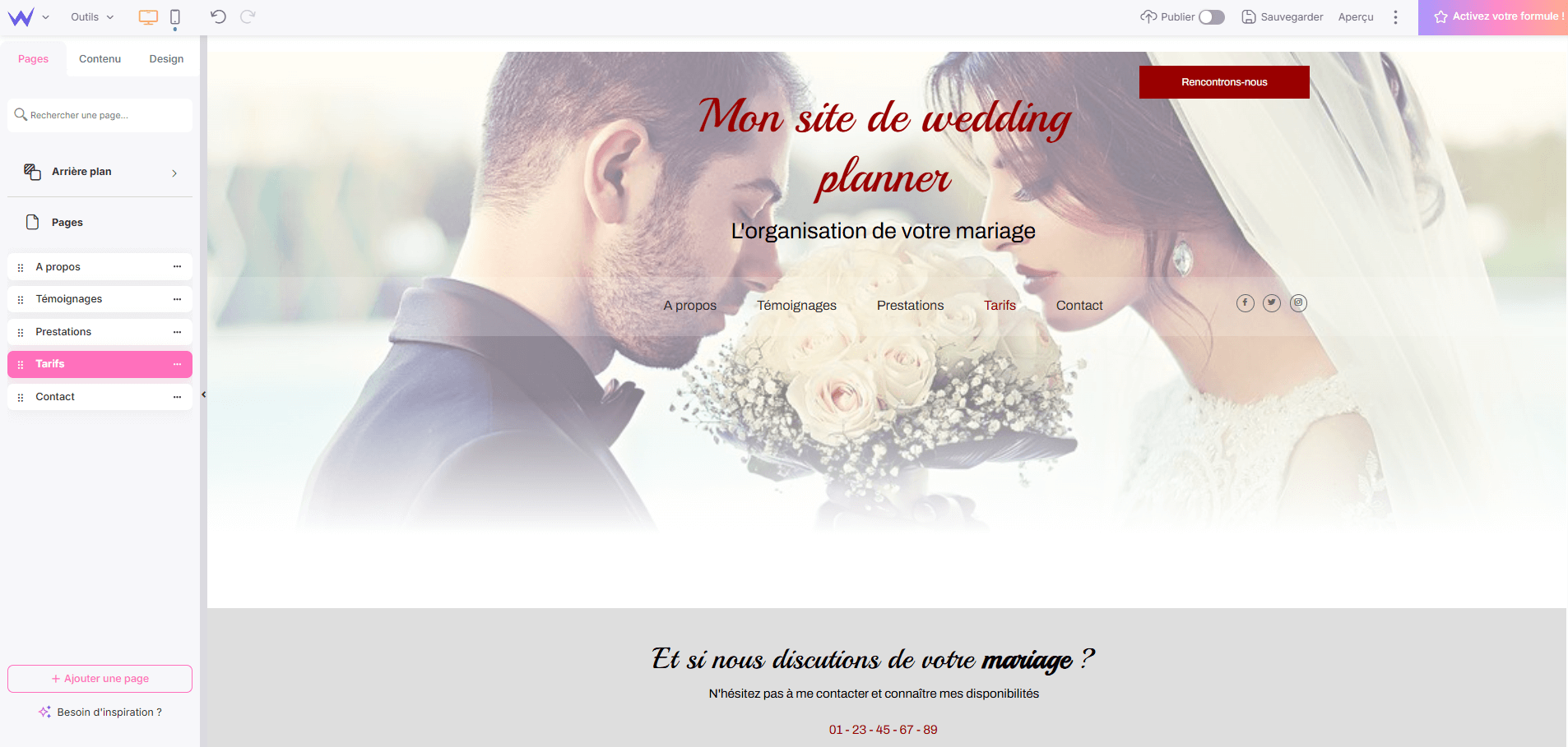 gérer les pages de son site