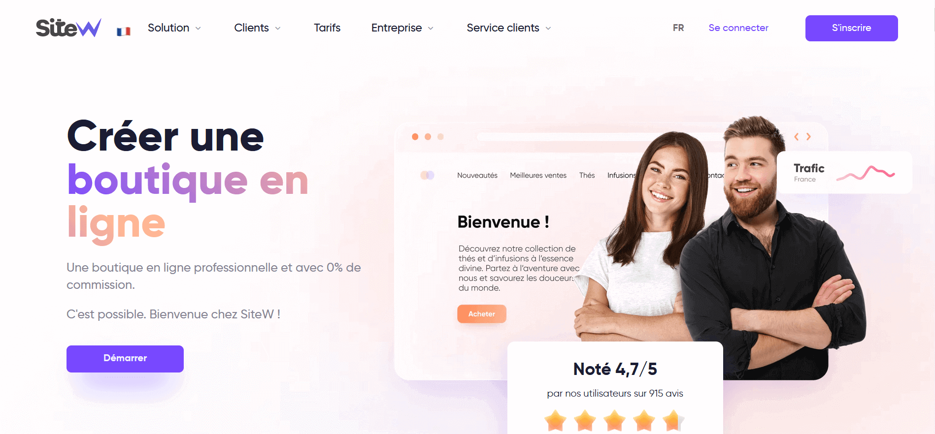 créer un eshop sur SiteW créer une boutique en ligne