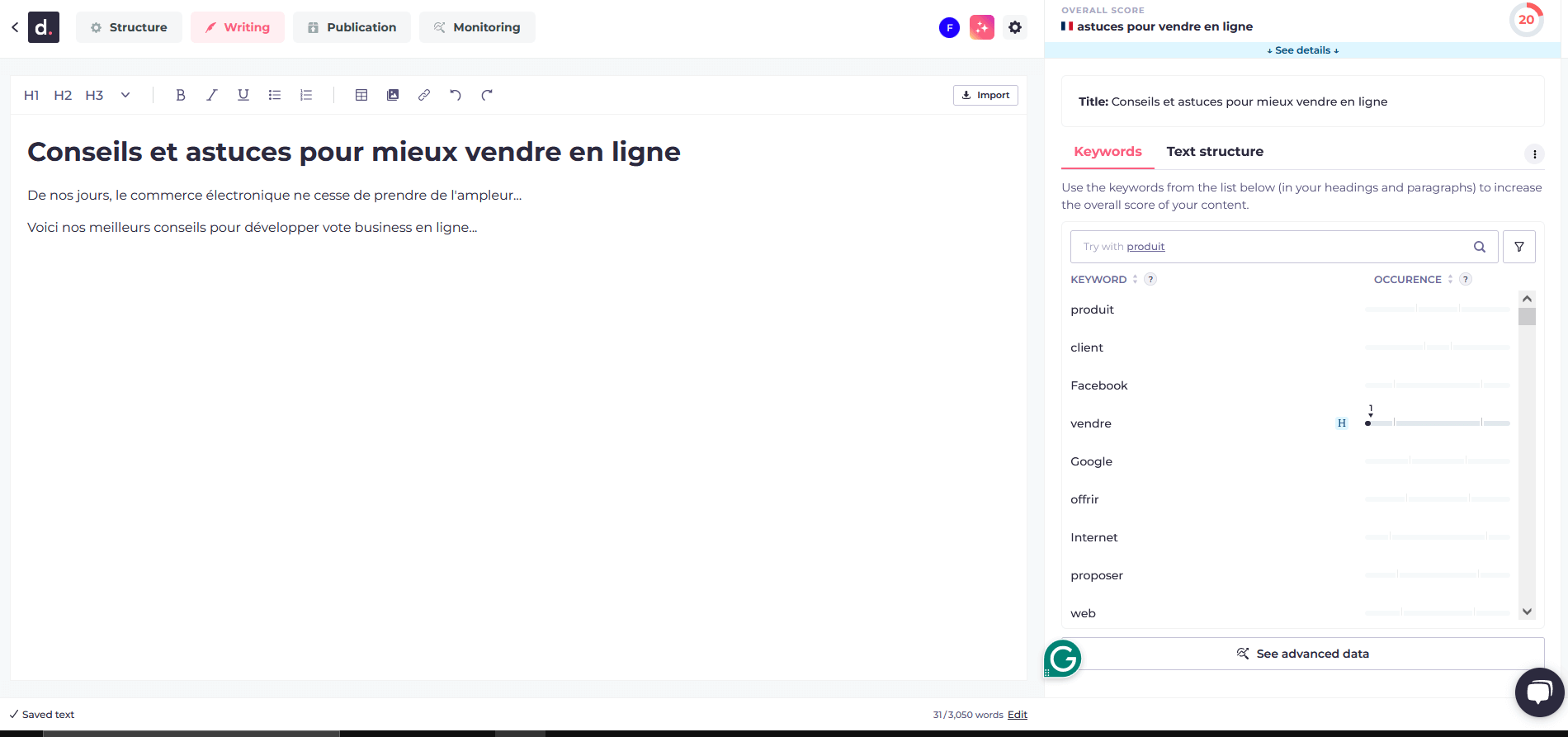 Rédaction sur Dokey.io