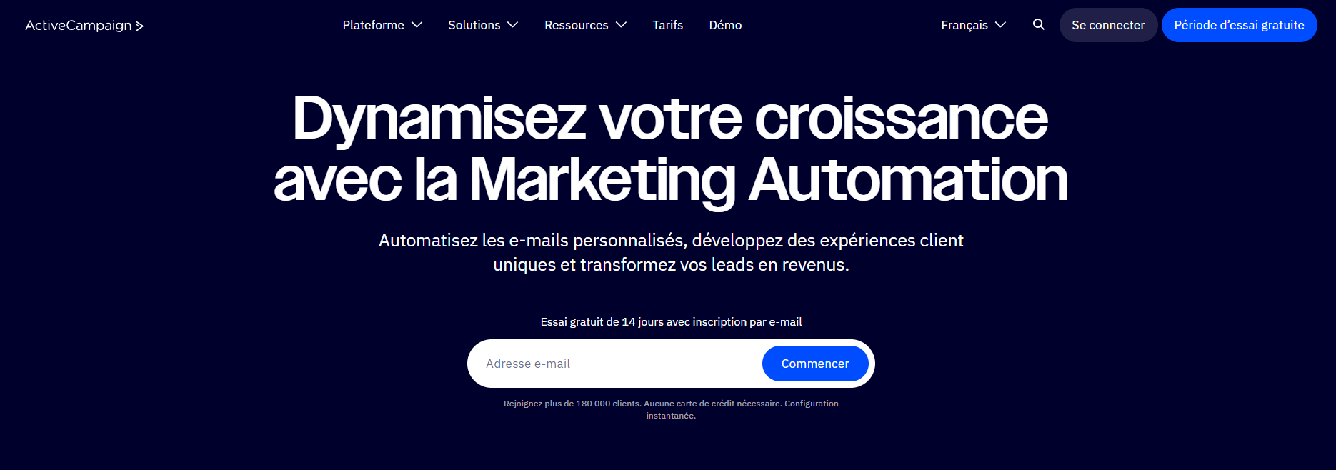 Outil IA d'emailing : ActiveCampaign