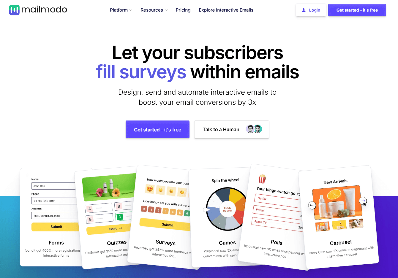 Outil IA d'emailing : Mailmodo
