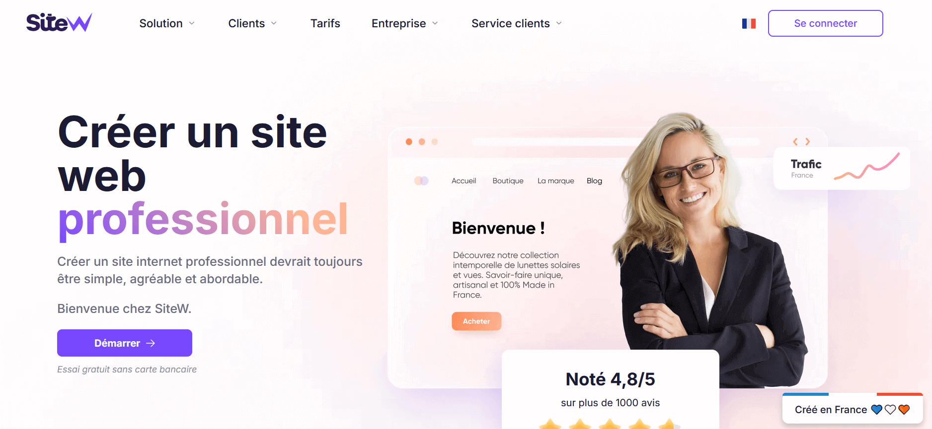 créer un site pro avec SiteW