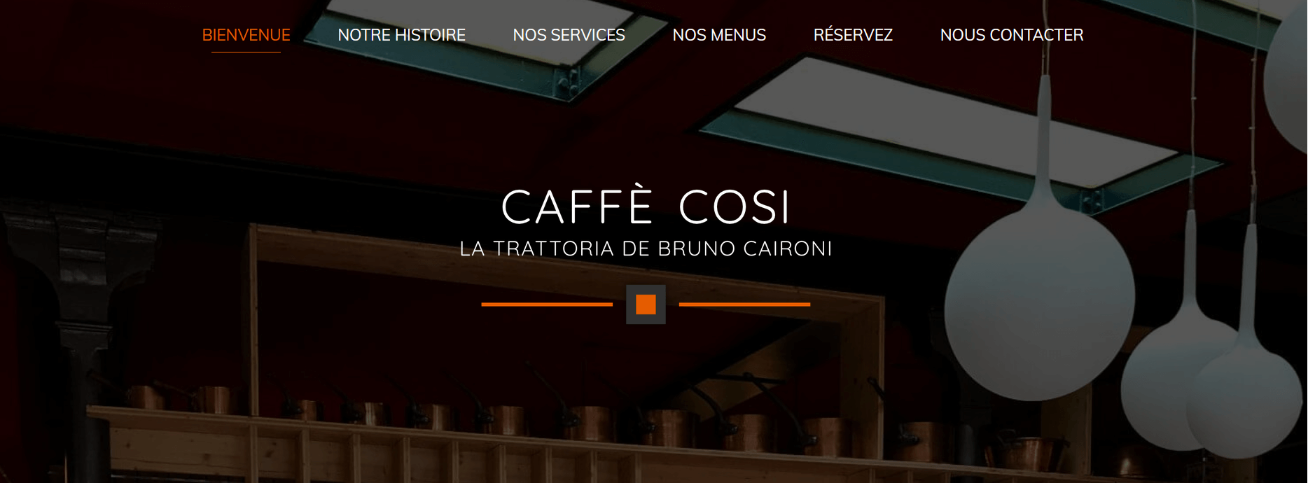 Concevoir une homepage : Exemple de Caffè Cosi