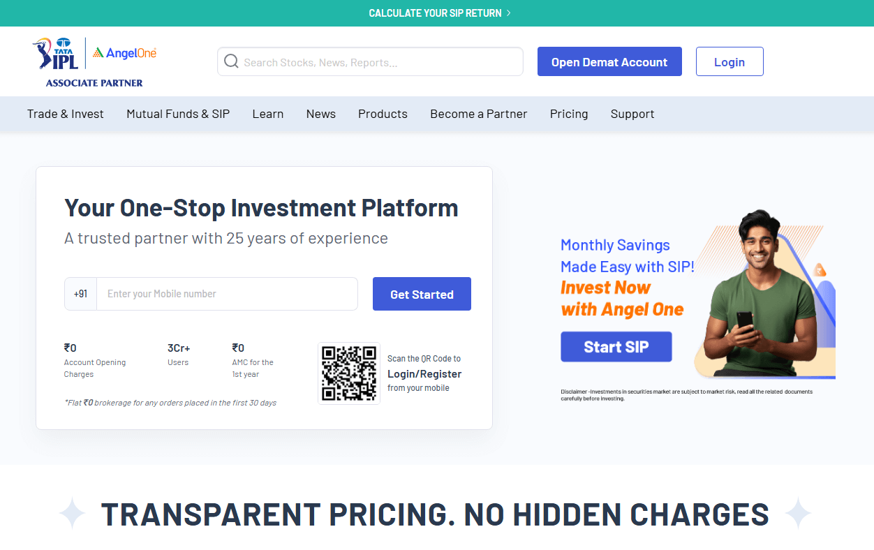 Se lancer en ligne avec AngelOne Le site AngelOne pour commencer dans l'investissement