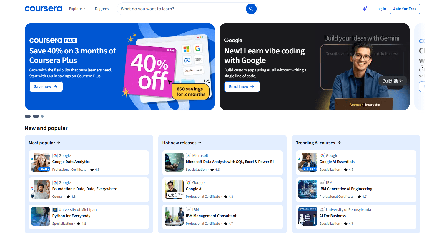 sell digital products Coursera