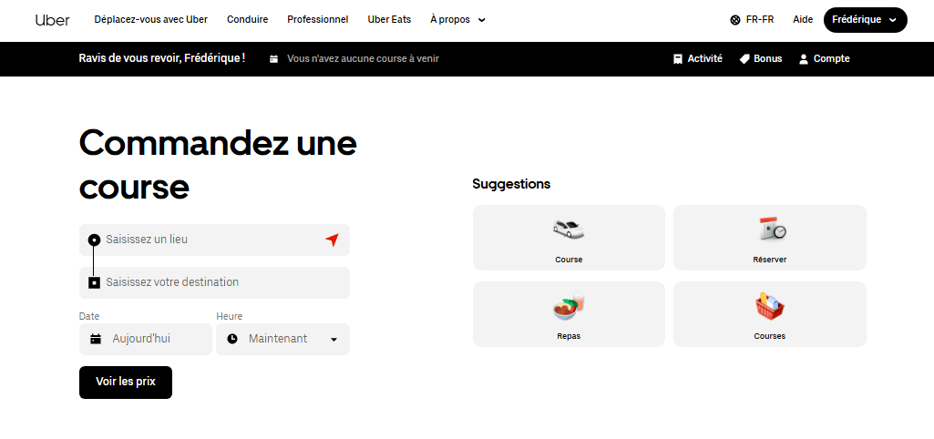 Uber, plateforme de transport Devenir VTC sur Uber