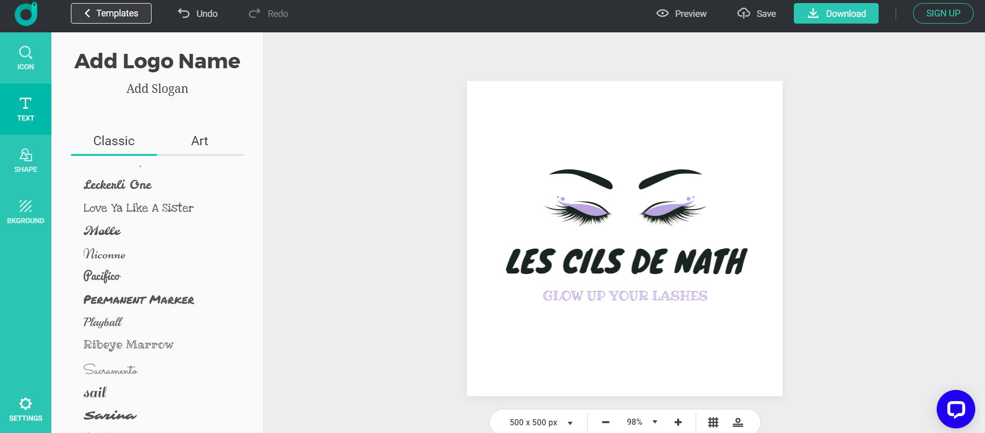 Générateur de logo IA : Exemple de logo créé avec DesignEvo