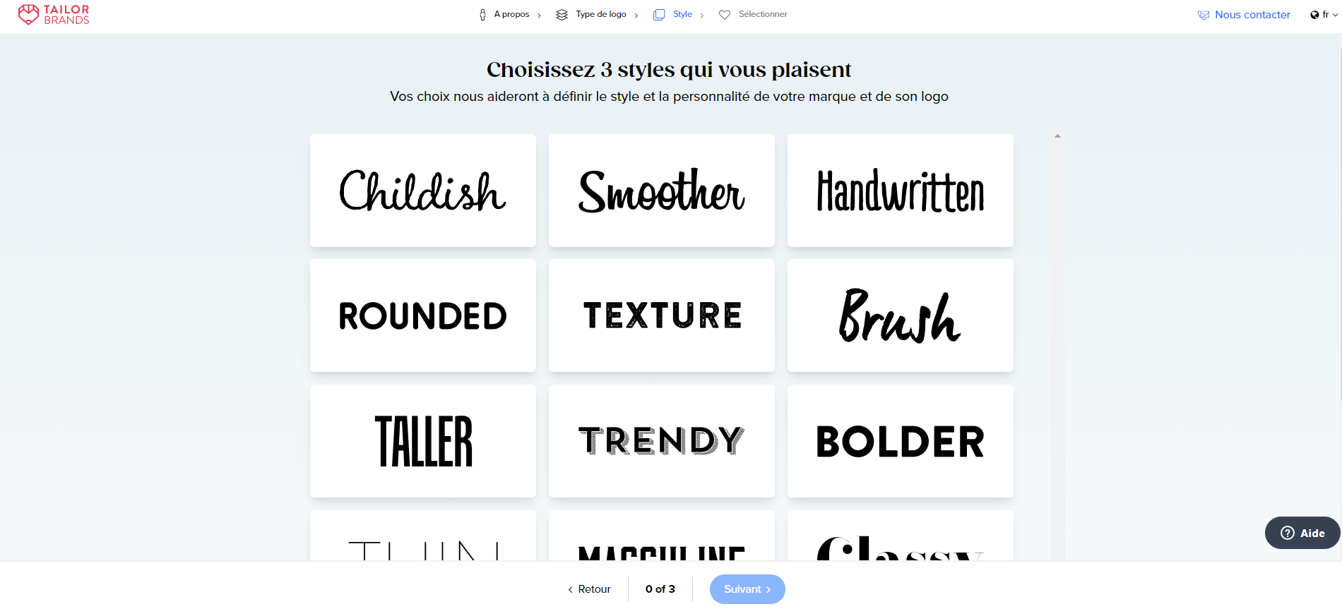 Générateur de logo IA : Tailor Brands