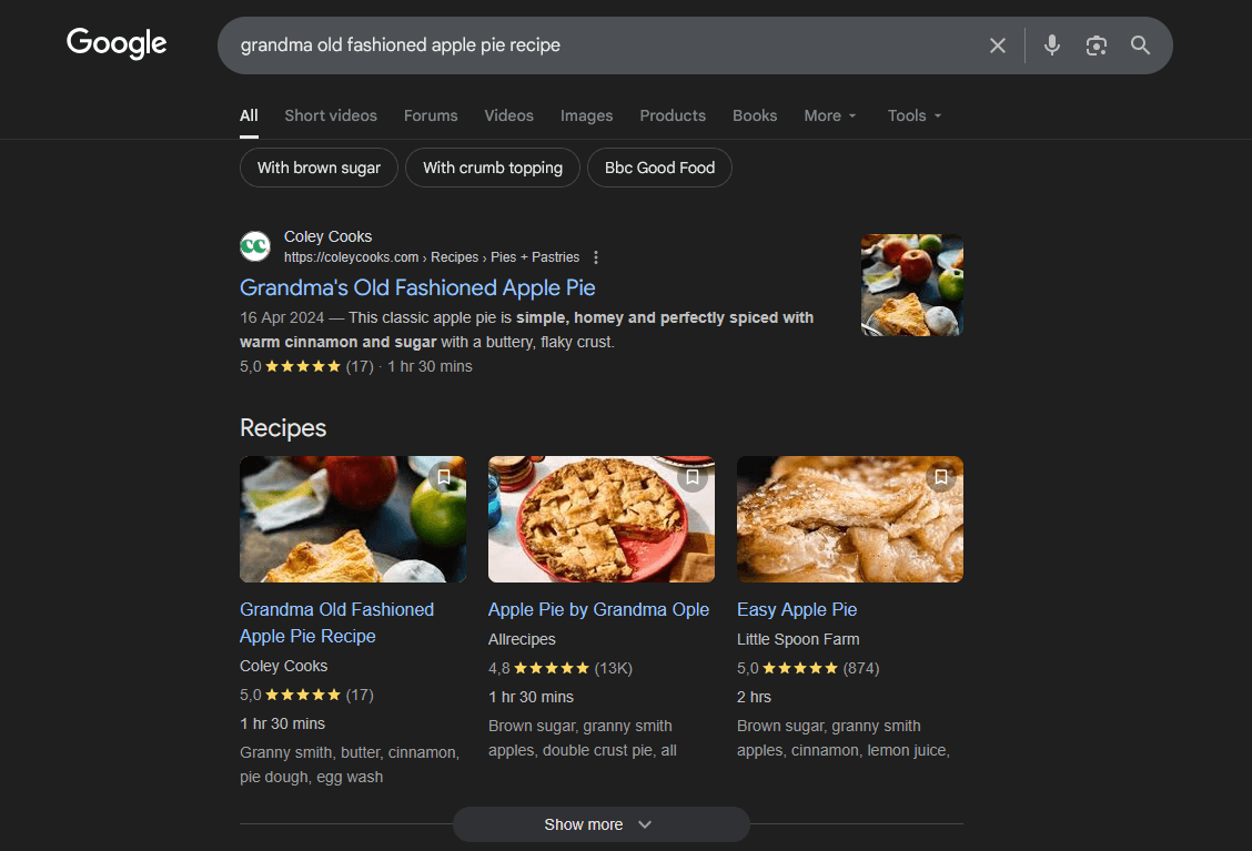 schema markup example