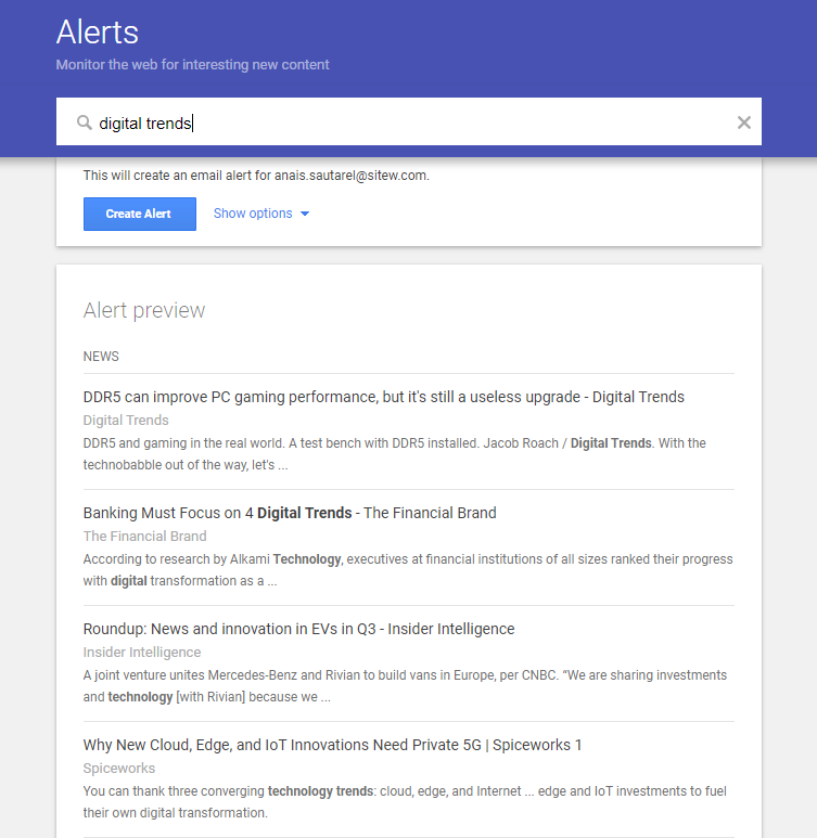 google alerts