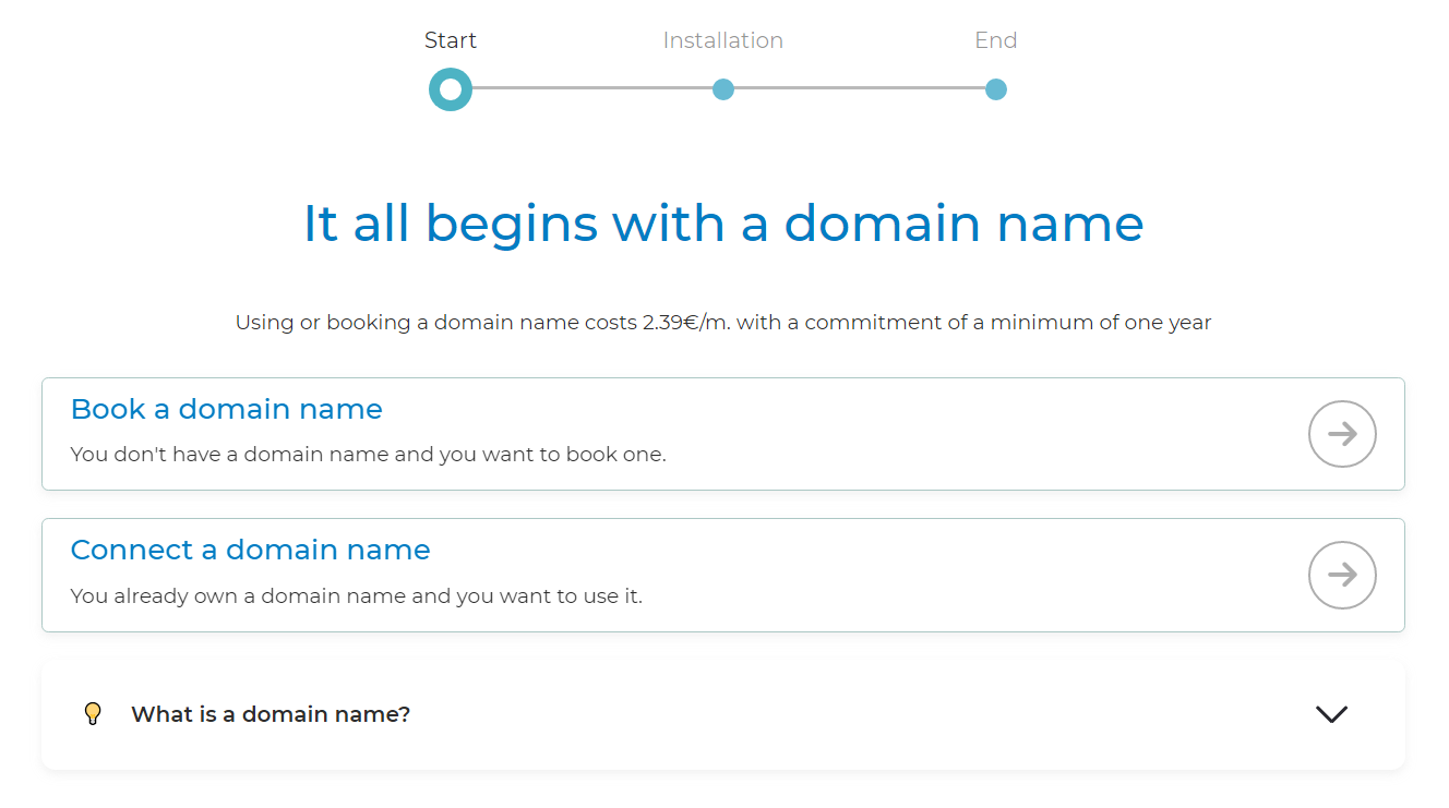 booking a domain name