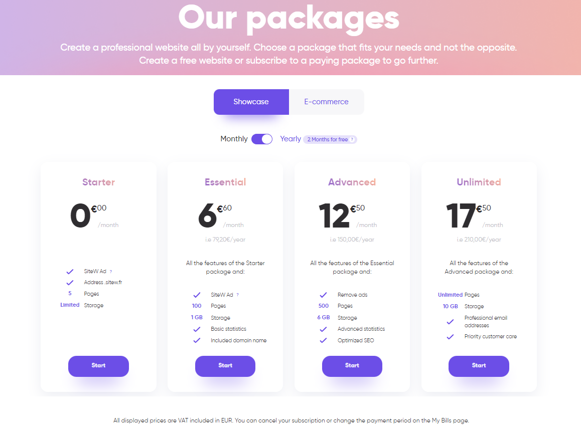 New packages of SiteW
